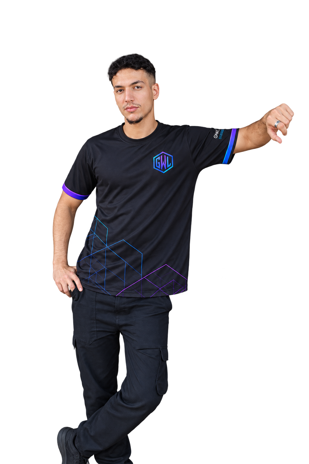 Foto de Wert com a camisa dryfit preta da GWL